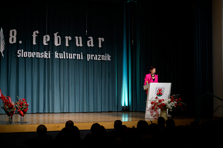 Kristina Oberžan, slavnostna govornica  - Osrednja obcinska prireditev ob slovenskem kulturnem prazniku